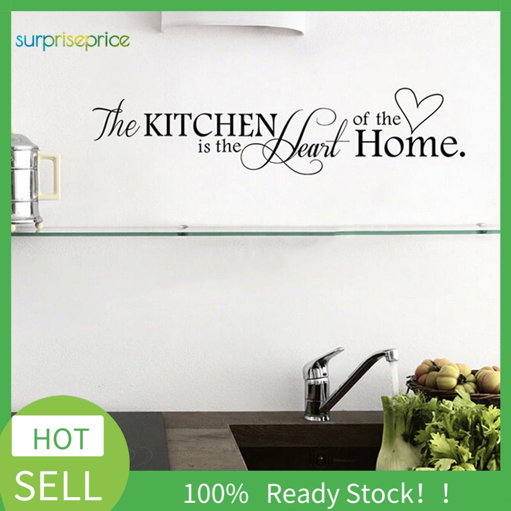 Miếng Dán Tường Vinyl In Chữ Có Thể Tháo Gỡ Trang Trí Nhà Bếp