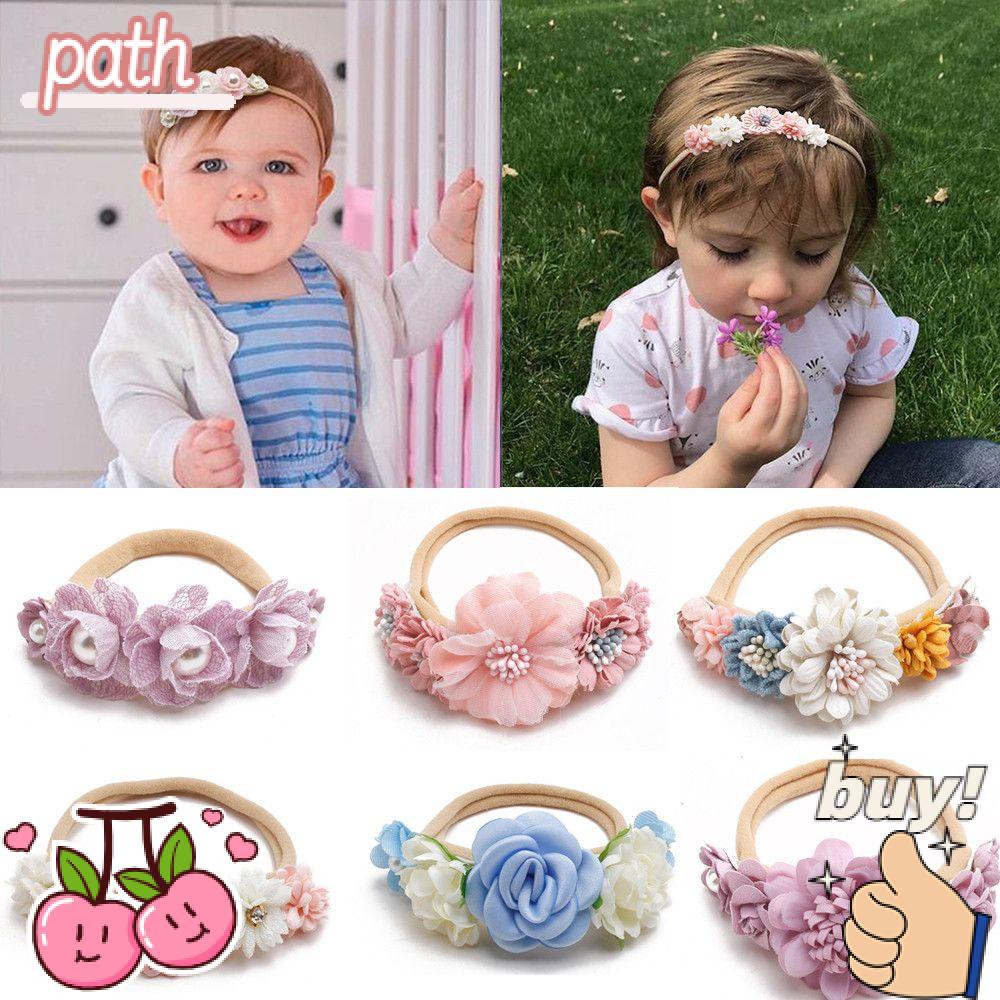 PATH Băng Đô Cài Tóc Co Giãn Đính Hoa Cho Bé Gái