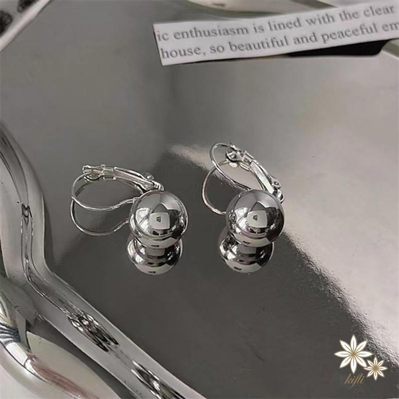 Khuyên Tai Kim Loại Đính Bóng Kim Loại Phong Cách Retro Cá Tính Sang Trọng