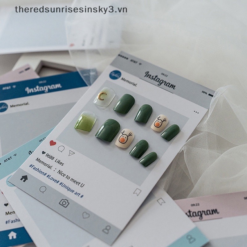 Set 10 Tấm Thẻ Dán Móng Tay Trưng Bày Nghệ Thuật