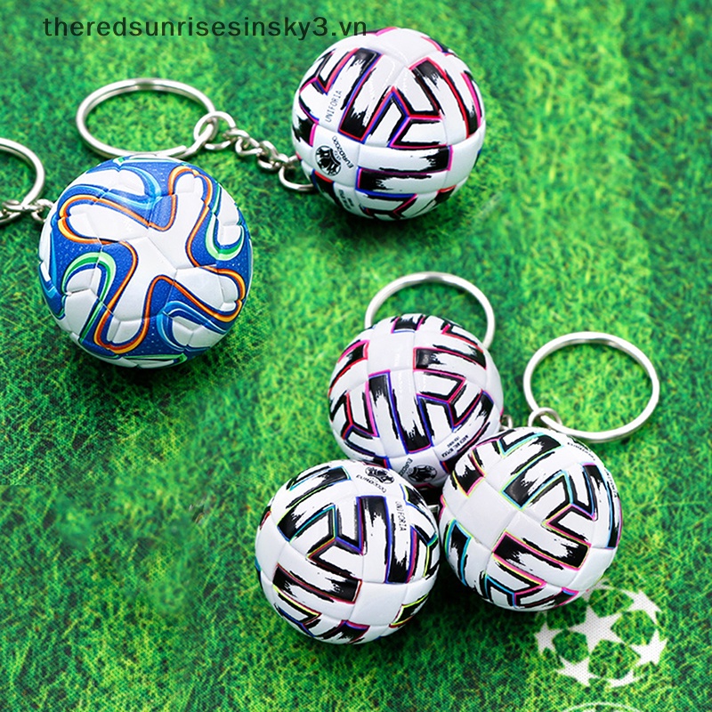 Móc Khóa Da PU Hình Quả Bóng Đá 3D Thời Trang