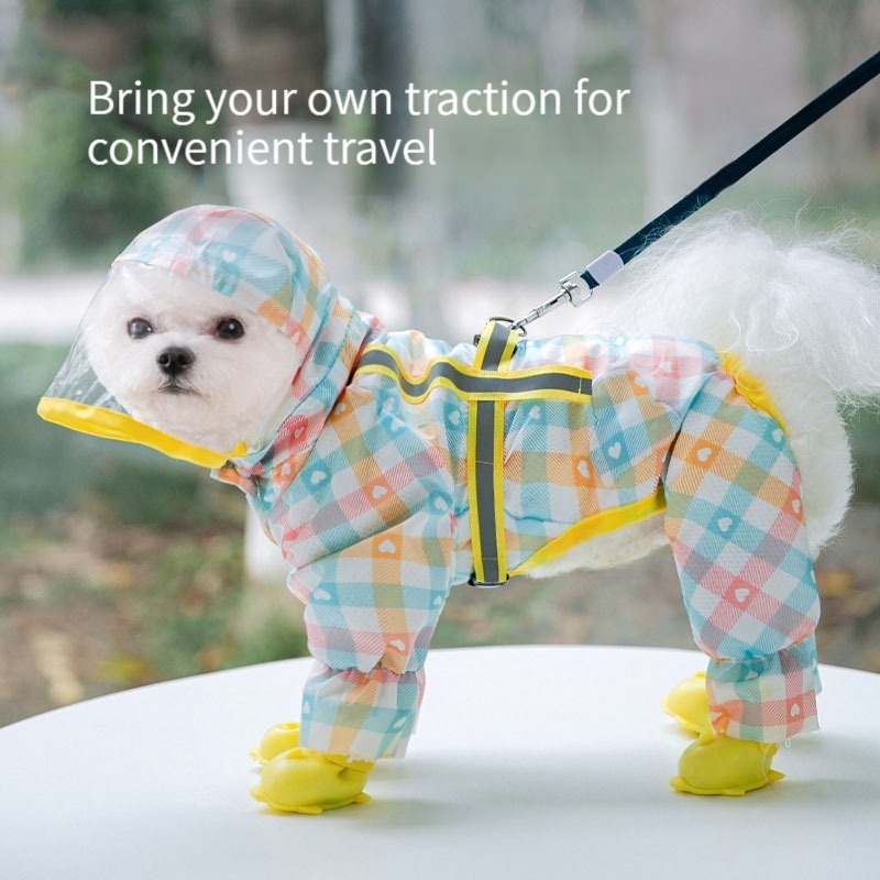 HamshMoc Áo Mưa Poncho Nhẹ Thoải Mái Chống Gió Có Mũ Trùm In Họa Tiết HamshMoc Cho Thú Cưng