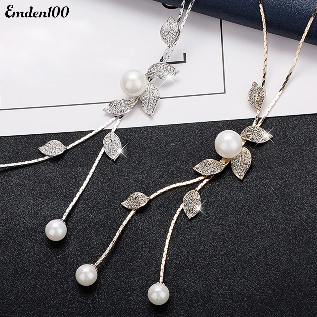 Vòng cổ Đính Ngọc Trai Nhân Tạo Phối Tua Rua Thời Trang Cho Nữ