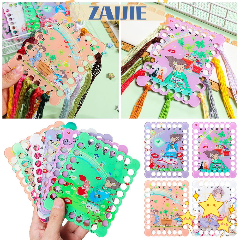 ZAIJIE24 Dụng Cụ Quấn Chỉ Thêu Tranh Chữ Thập Acrylic Họa Tiết Hoạt Hình Nghệ Thuật