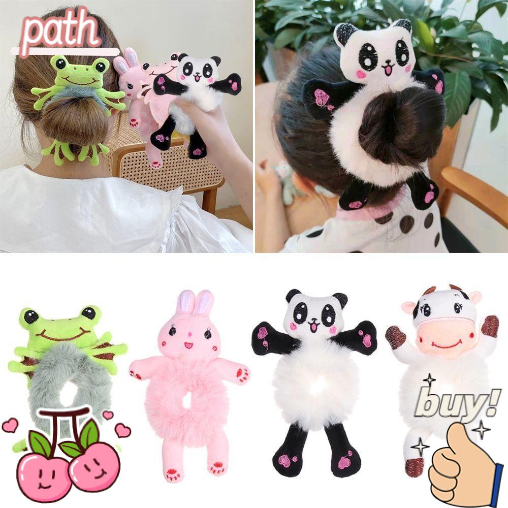 PATH Dây Cột Tóc Scrunchies Bằng Vải Bông Co Giãn Thời Trang Cho Nữ