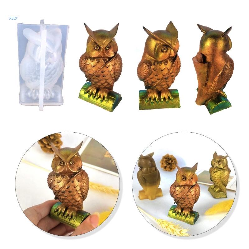 Khuôn Silicone Làm Nến Hình Chim Cú 3D DIY