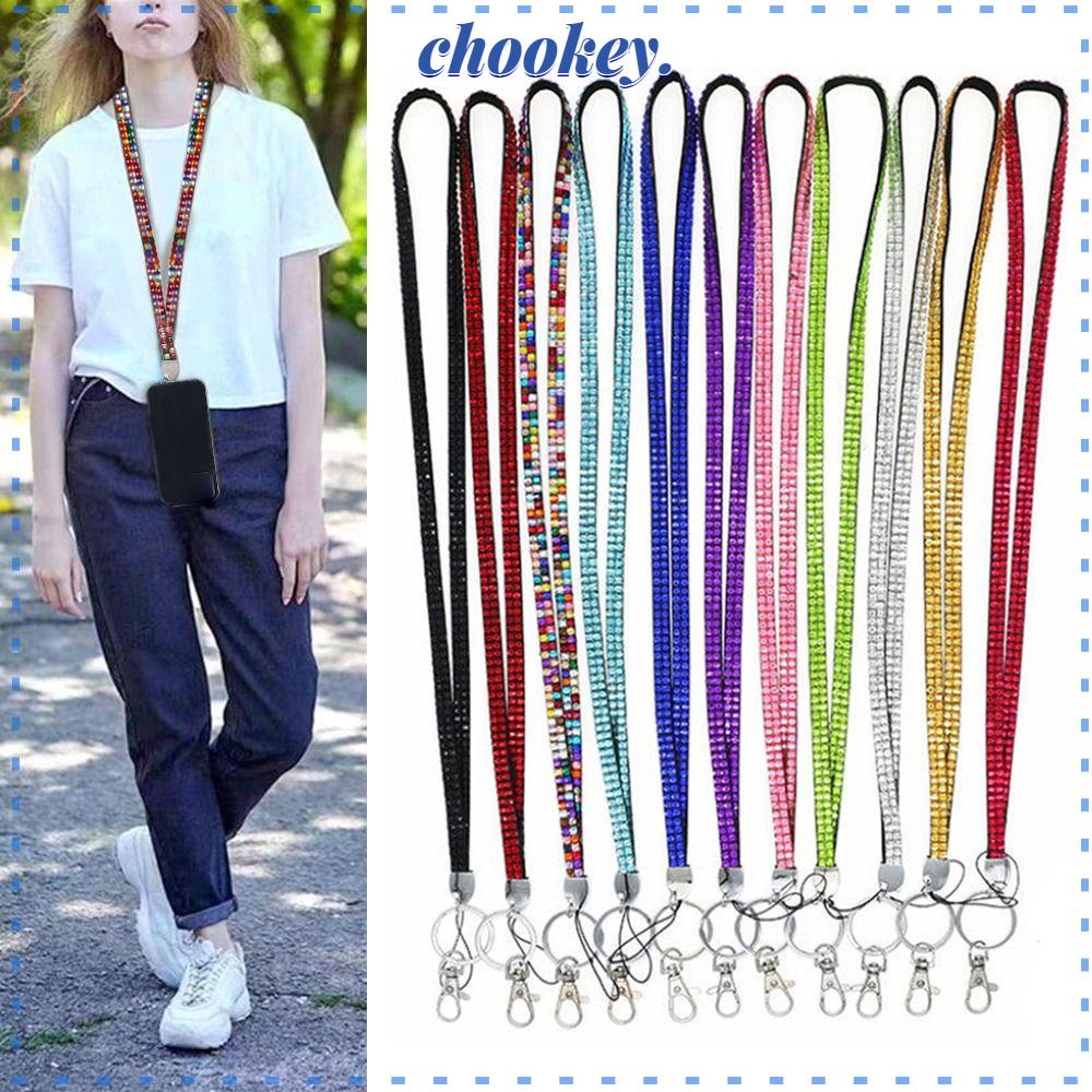 CHOOKEY Dây Móc Khóa Đính Đá Lấp Lánh Xinh Xắn