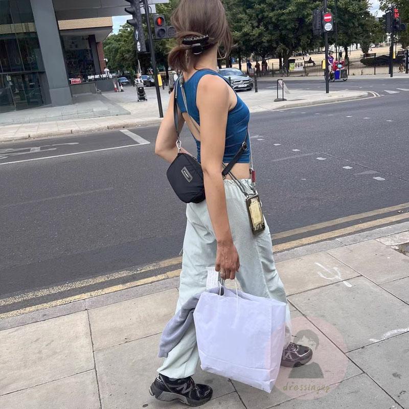 Quần Dài Màu Sắc Đơn Giản Phối Dây Rút Cá Tính Cho Nữ