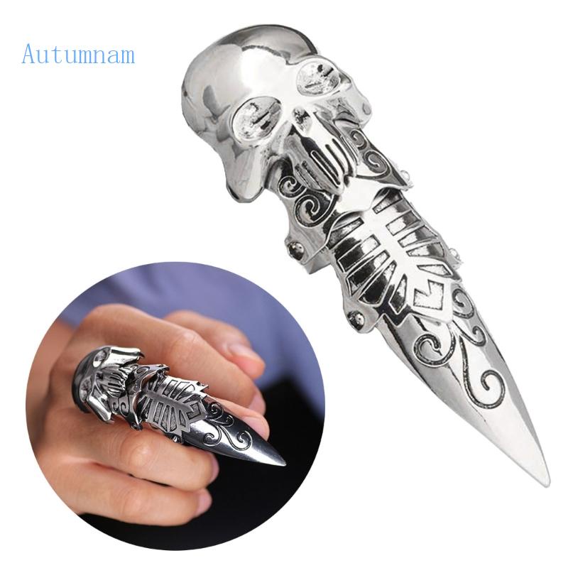 Nhẫn Hình Đầu Lâu Mạ Bạc Hóa Trang Halloween Cho Nam Và Nữ