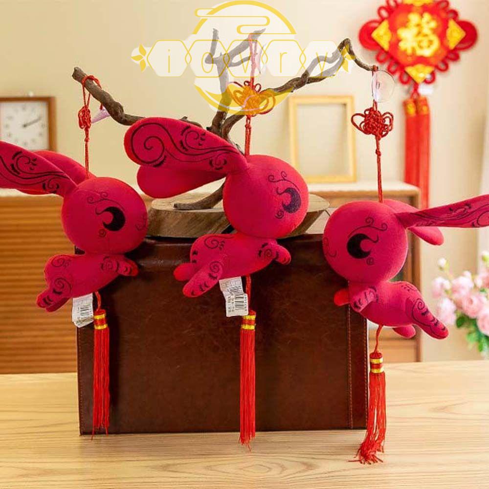 IVORY Thỏ Nhồi Bông Chất Liệu Cotton Phong Cách Trung Hoa Dễ Thương Dùng Để Trang Trí Nhà Dịp Năm Mới