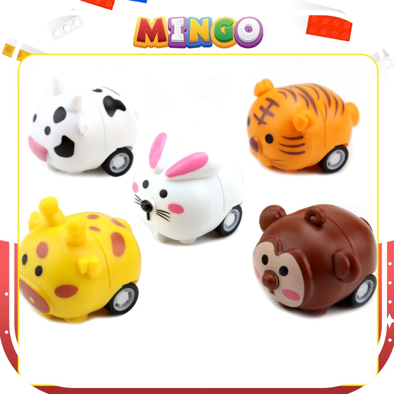 Xe mini hình động vật cute quán tính chạy đà không cần pin dễ thương đồ chơi cho bé 2-6 tuổi -Mingo