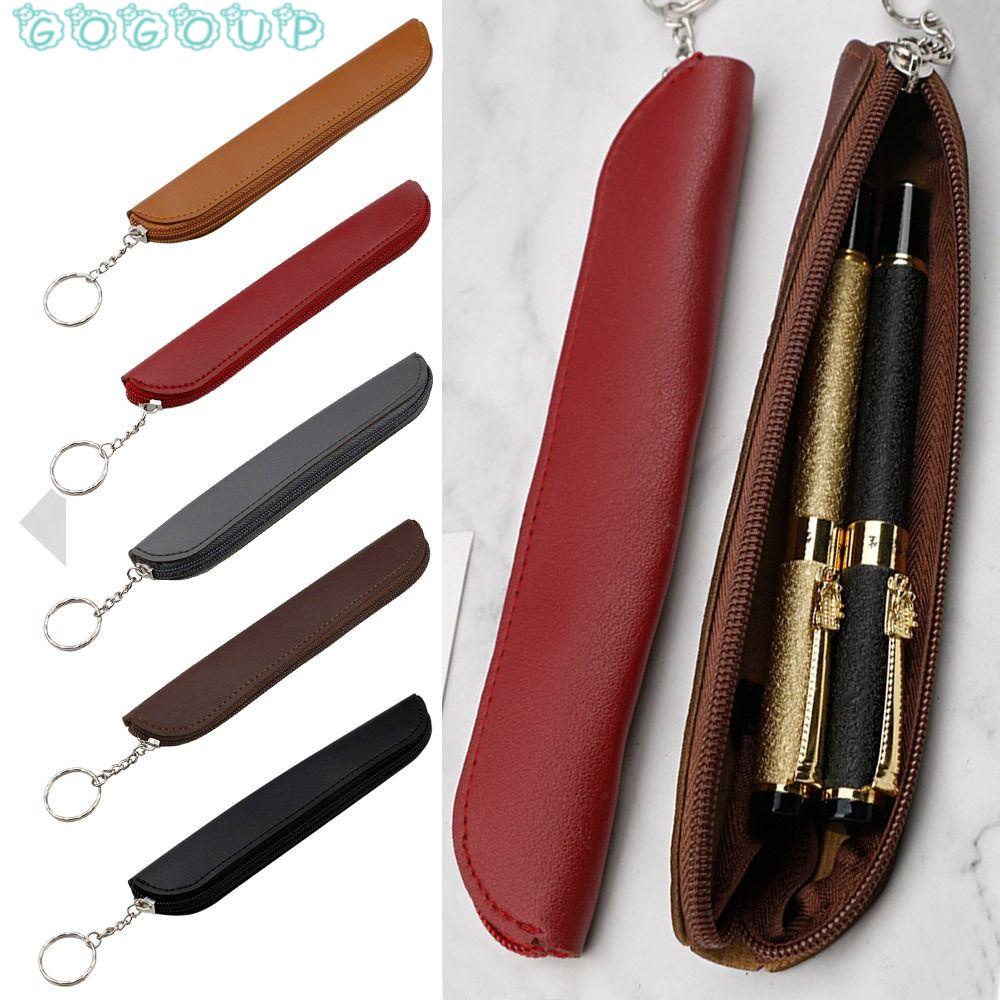 GOGOUP Bóp Viết Da PU Thiết Kế Đơn Giản Phong Cách Retro