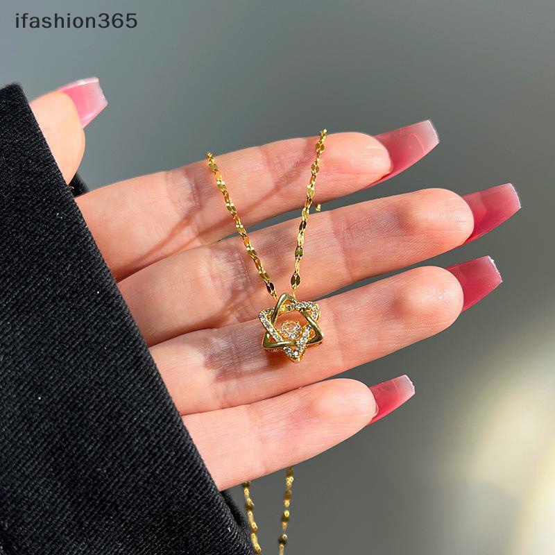 Dây Chuyền Mặt Ngôi Sao Sáu Cánh Đính Đá Thời Trang Hàn Quốc ifashion365