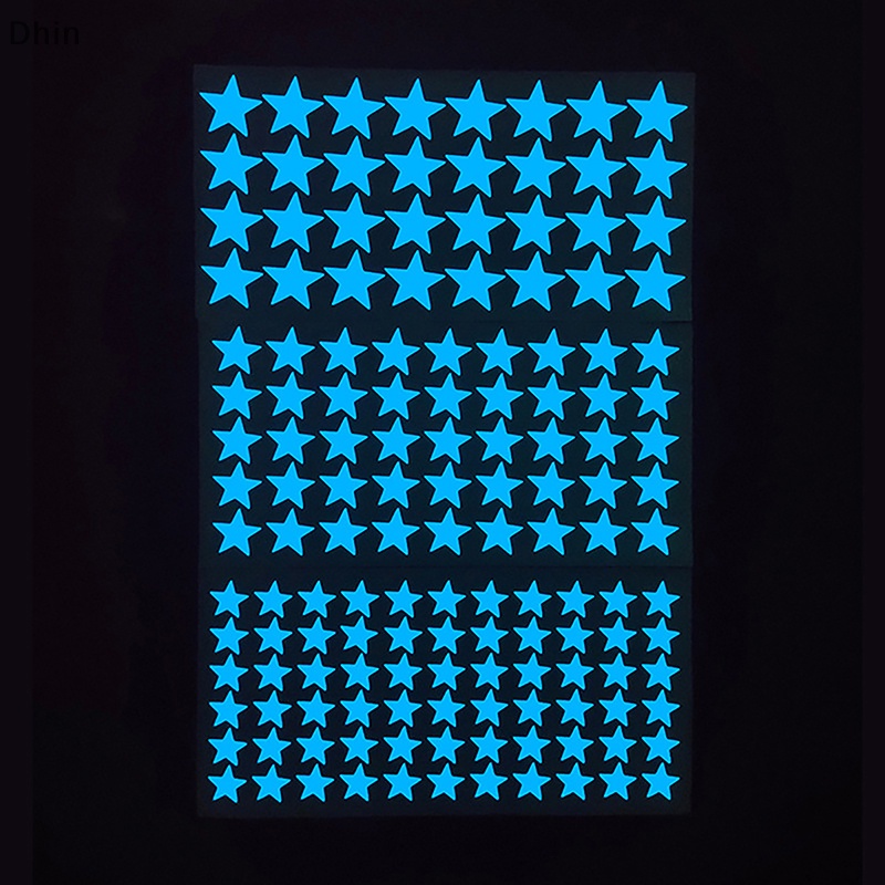 Bộ 8-126 Miếng Dán Tường Trang Trí Hình Ngôi Sao Dạ Quang DIY