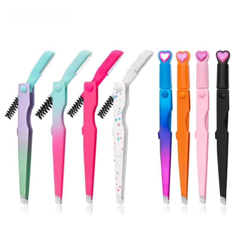 Nhíp Tỉa Lông Mày 3 Trong 1 Đa Năng Bằng Thép Không Gỉ Nhiều Màu Sắc Dành Cho Nữ