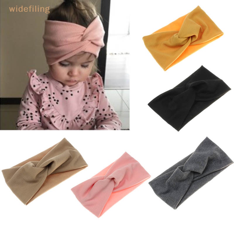 Băng Đô Cotton Mềm Mại Co Giãn Màu Trơn Thắt Nút Thời Trang Xuân Hè Cho Bé Gái Rửa Mặt / Trang Điểm