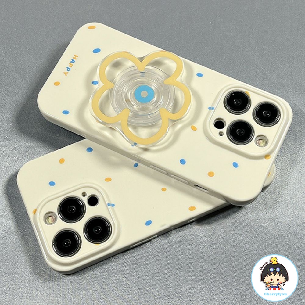 Ốp Điện Thoại TPU Mềm Chống Sốc Có Giá Đỡ Hình Hoa Cho IPhone 14 13 12 11 Pro Max