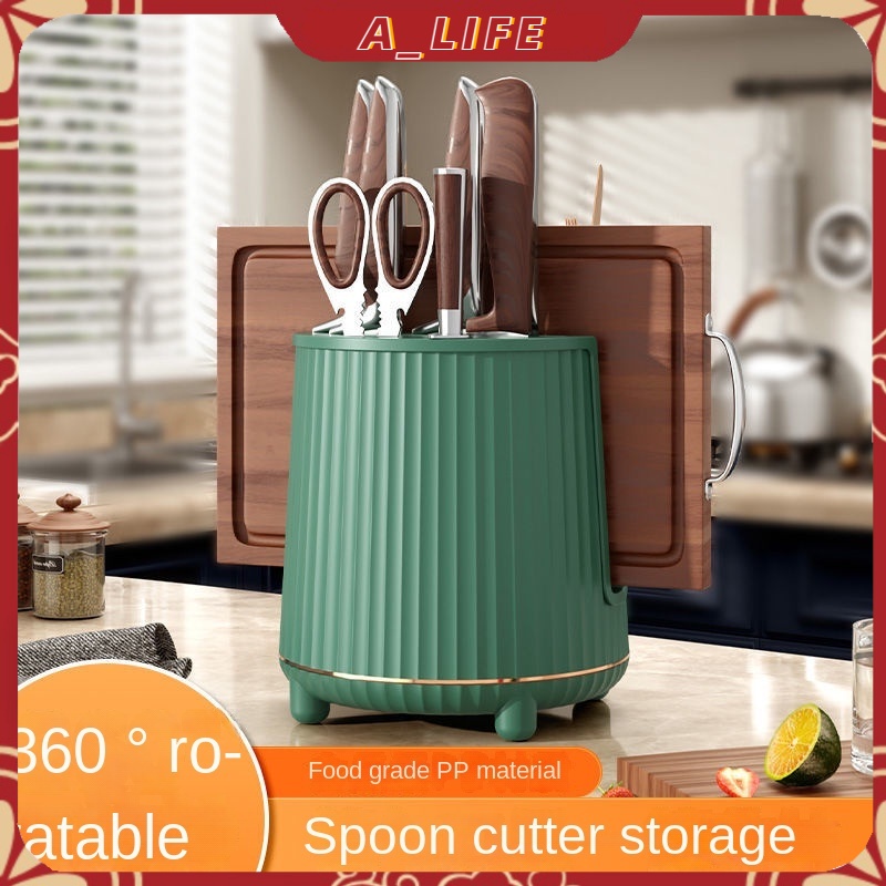 A - LIFE Giá Đỡ Dao / Đũa Dạng Xoay Đa Năng Tiện Dụng Cho Nhà Bếp