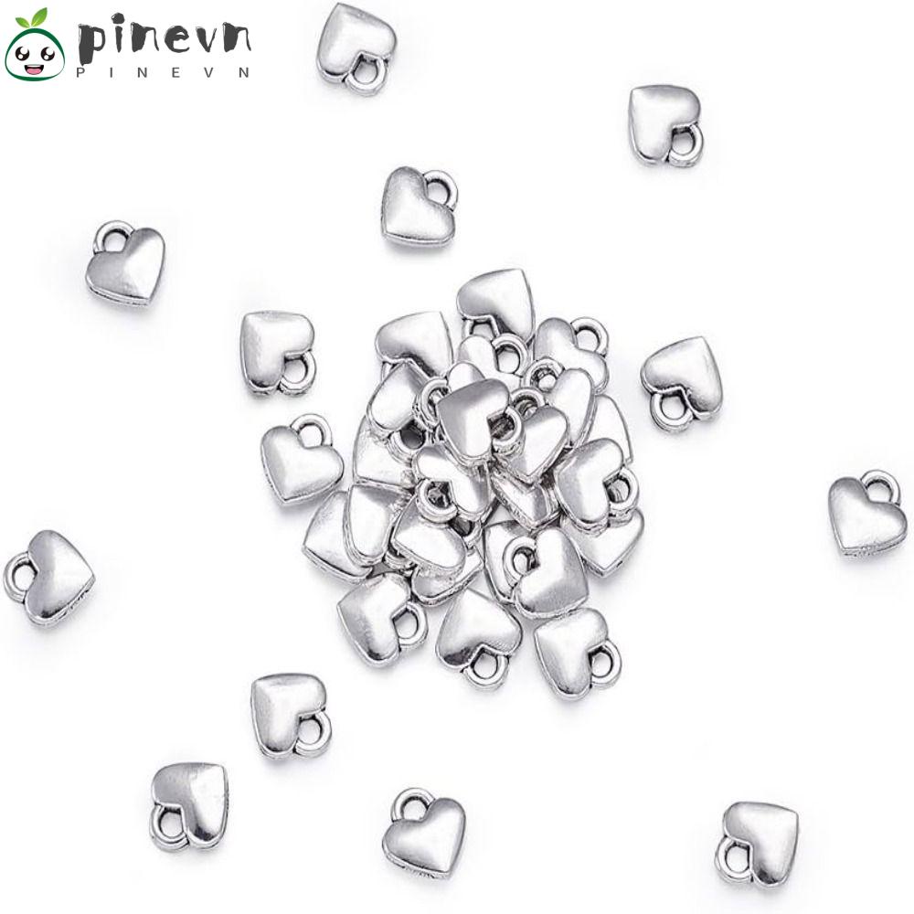 PINEVN Bộ 100 Mặt Dây Chuyền Hình Trái Tim Kích Thước 10x7mm