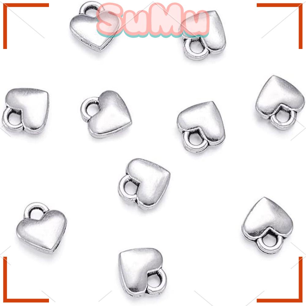 SUMU Bộ 100 Mặt Dây Chuyền Hình Trái Tim 10x7mm