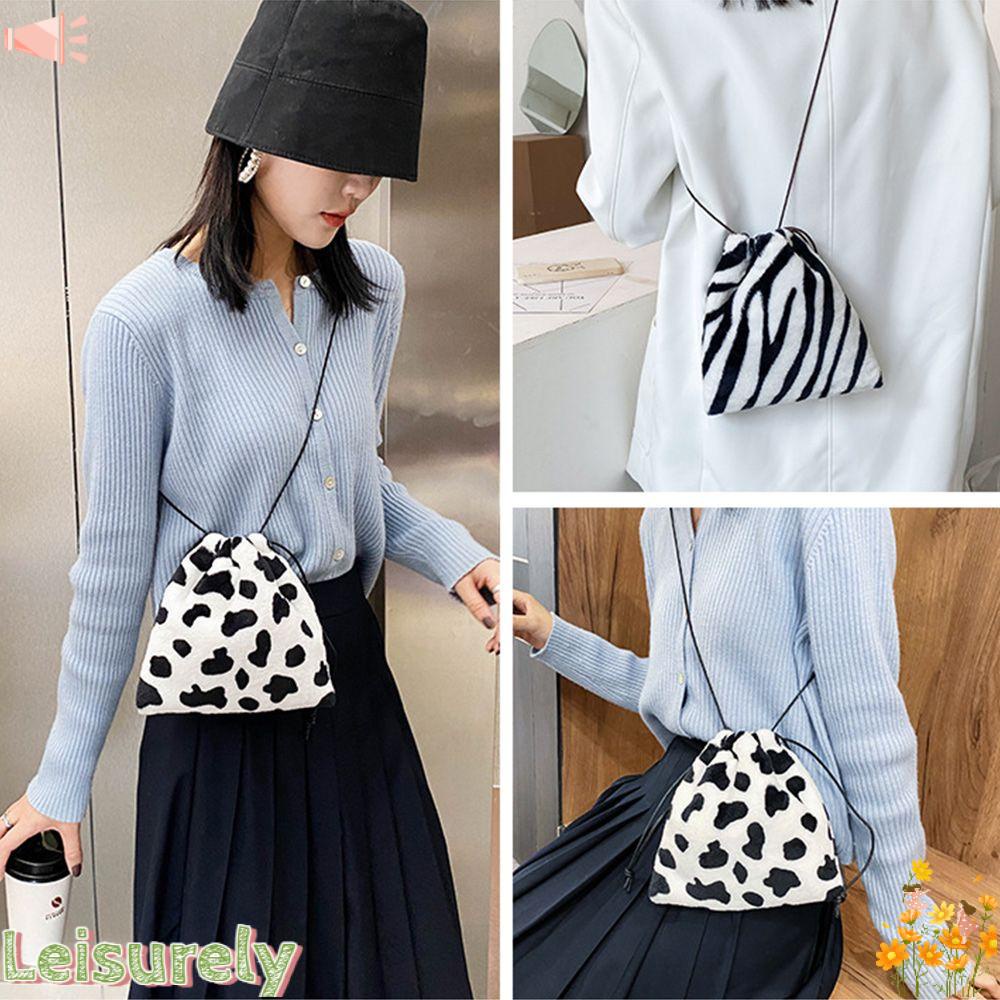 LEILY Túi Đeo Chéo Bằng Lông Nhung Mềm Mại Thời Trang Thu Đông