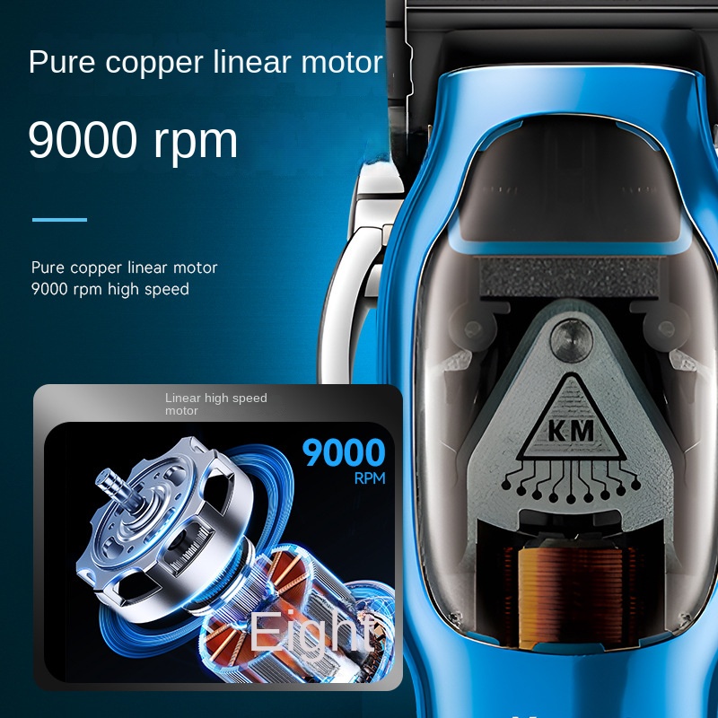 Kemei Tông Đơ Cắt Tóc 9000Rpm Sạc USB Nhanh