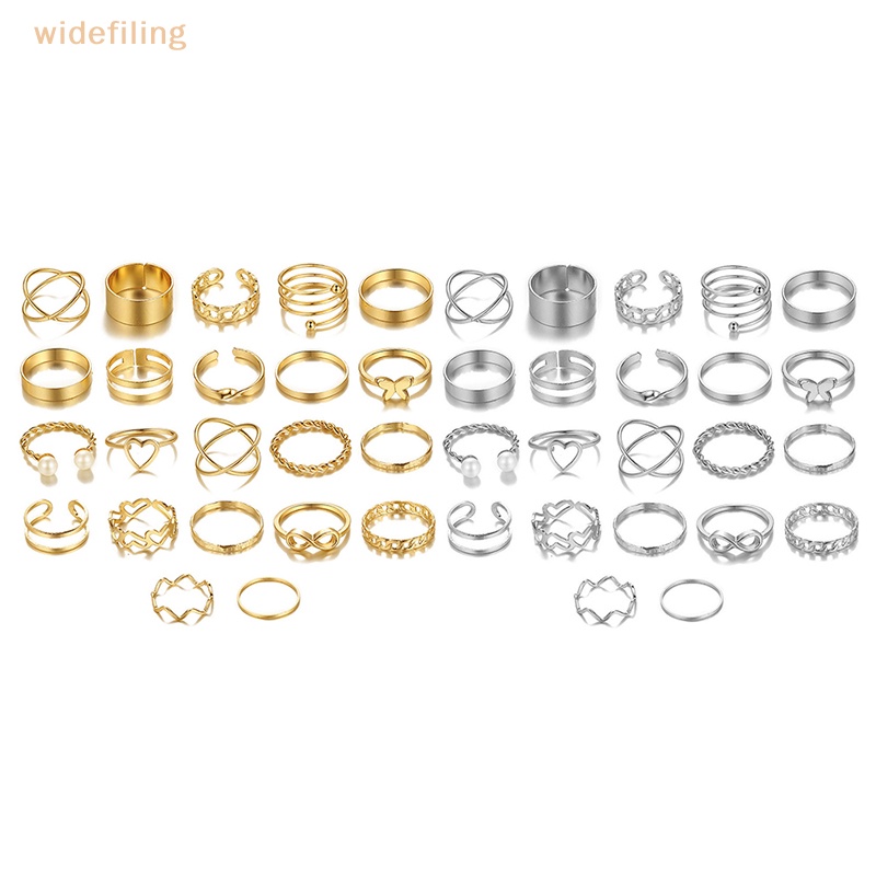 Set 22 Nhẫn Kim Loại Bạc Nhiều Màu Sắc Phong Cách Cổ Điển Cho Nữ