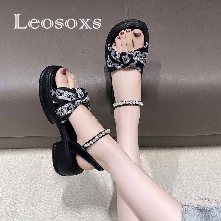 Leosoxs dép sandal nữ dép nữ dép bánh mì nữ dép bánh mì Chống Trượt 070604