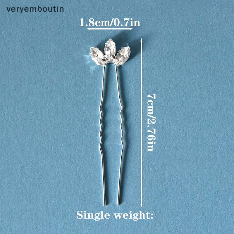 Trâm Cài Tóc Chữ U Đính Đá Pha Lê Màu Sắc Dành Cho Cô Dâu