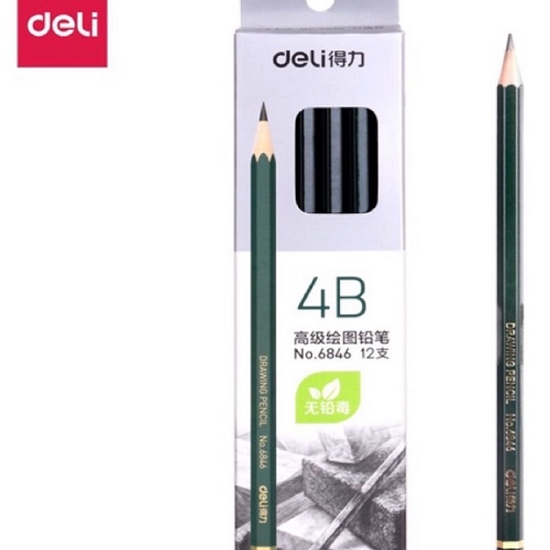 Bút chì gỗ Deli 2B/ 10B/ 12B/ 14B/ 4B/ 6B/ 8B/ - hữu ích - dễ cầm - nét đậm - phù hợp