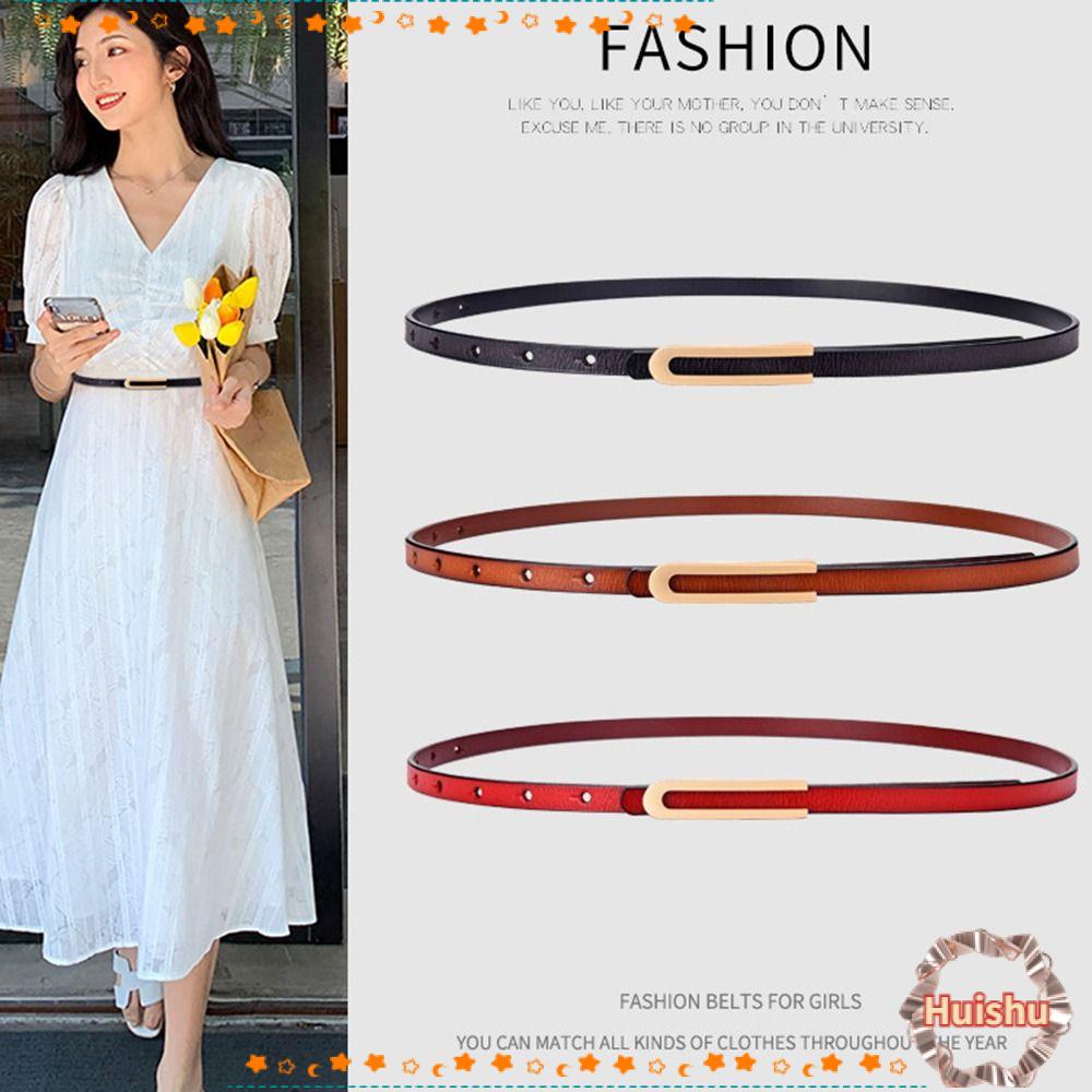 HS Thắt Lưng Da Bò Thật Mỏng Phong Cách Cổ Điển Sang Trọng