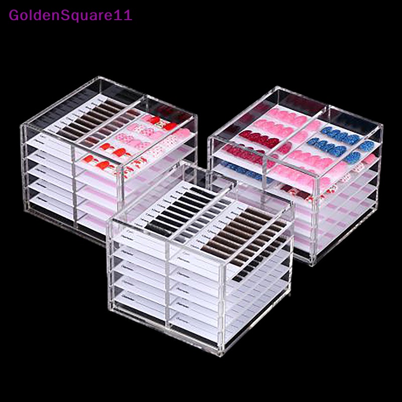 Hộp Trưng Bày Móng Tay Giả 5 / 10 Tầng Bằng Acrylic Trong Suốt