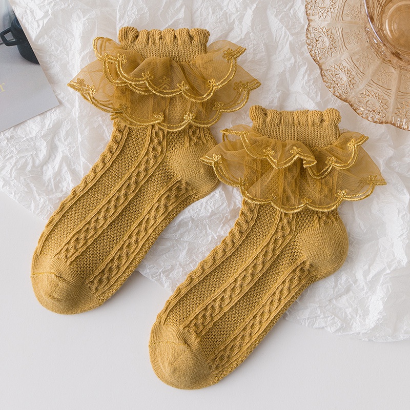 Vớ Công Chúa Màu Trắng Đen Trơn Phong Cách Lolita Thời Trang Mùa Hè Cho Bé Gái
