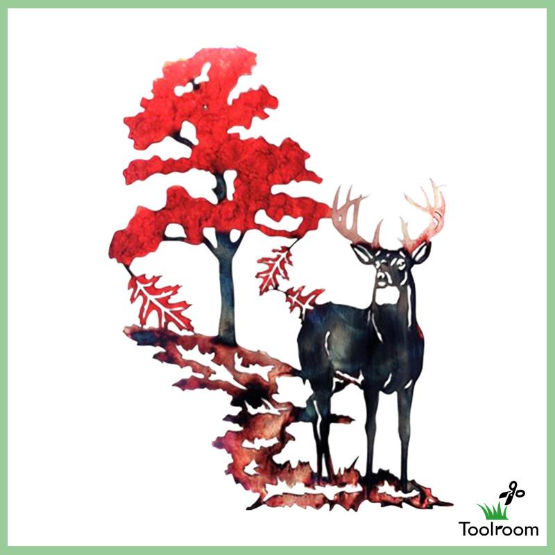 Tranh Treo Tường Trang Trí Nội Thất Hình Nai Bằng Kim Loại