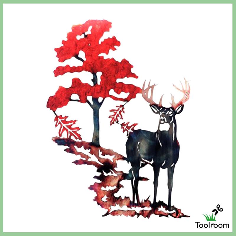 Tranh Treo Tường Trang Trí Nội Thất Hình Nai Bằng Kim Loại