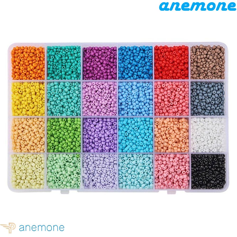 ANEMONE Bộ 24 Hạt Thủy Tinh Hình Gạo Thời Trang Dùng Làm Đồ Trang Sức DIY