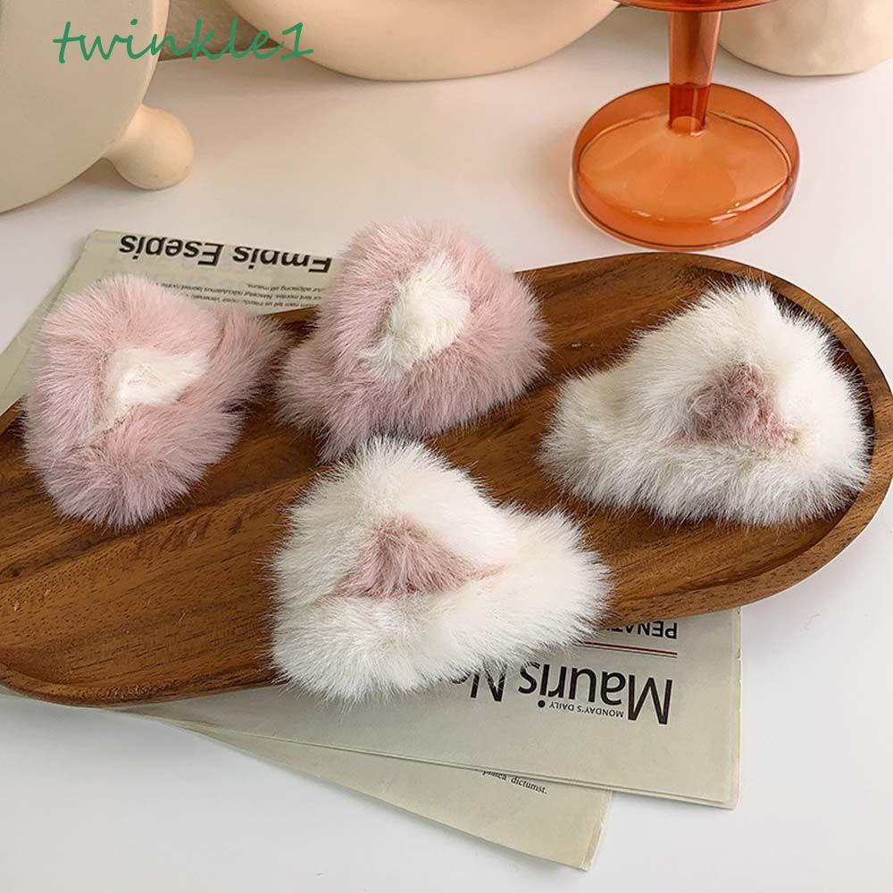 TWINKLE Kẹp Tóc Tai Mèo Phối Lông Mềm Mại Hóa Trang Lolita