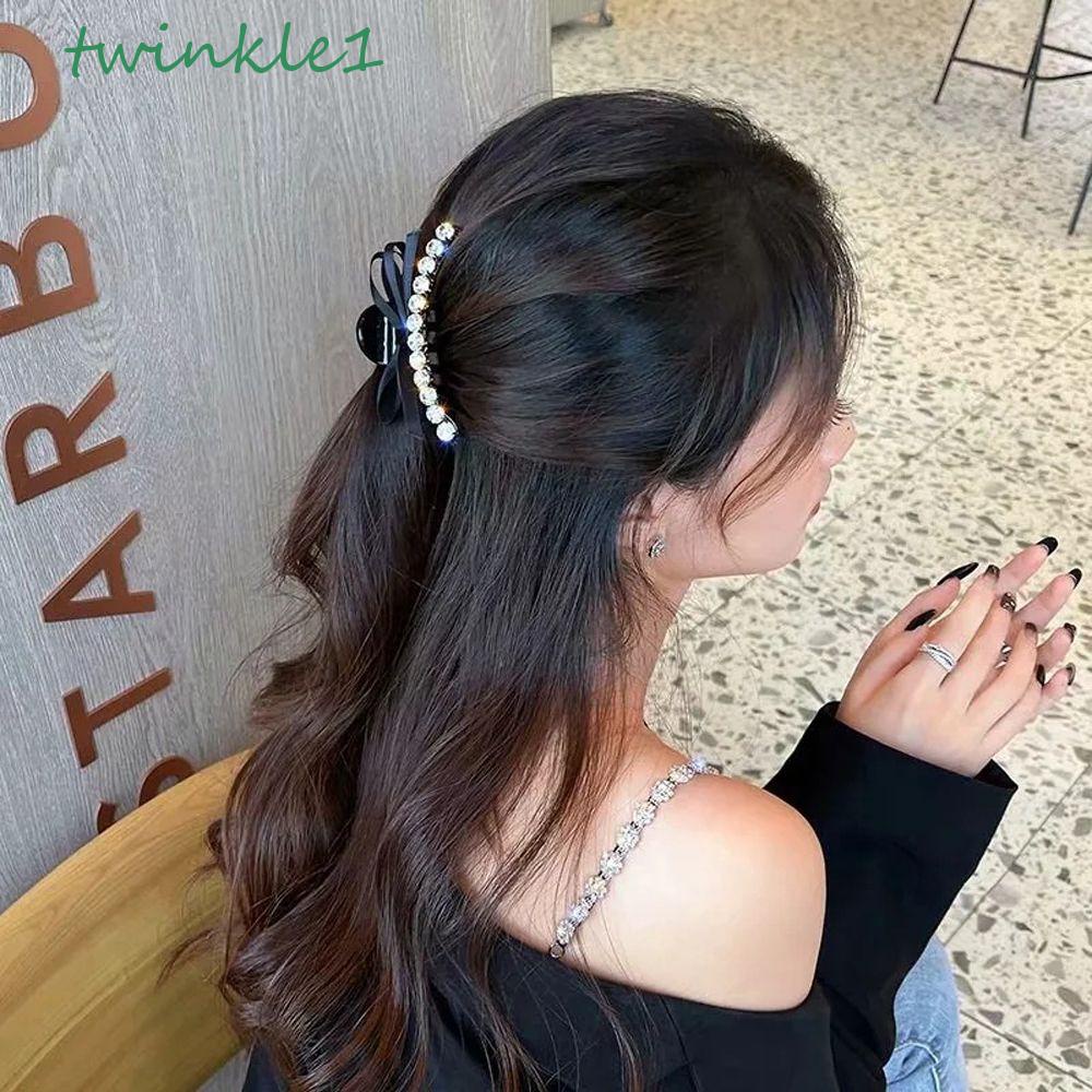 TWINKLE Kẹp Tóc Đính Đá Thanh Lịch Cho Nữ Giá Đỡ
