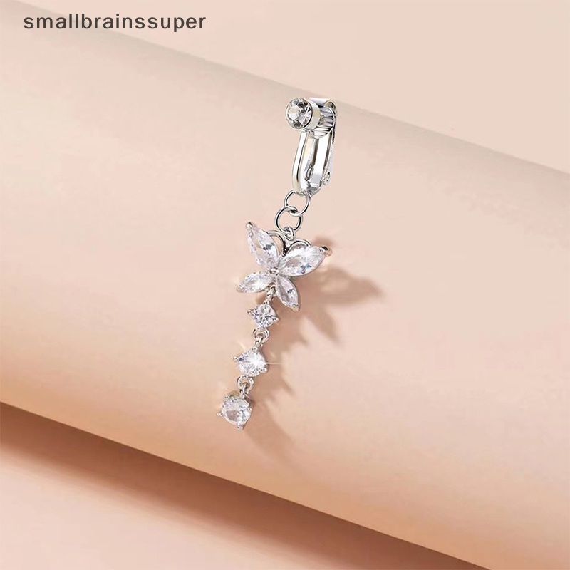 Smallbrainssuper Khuyên Rốn Giả Kẹp Rốn Hình Bướm Đính Đá Zircon SBS