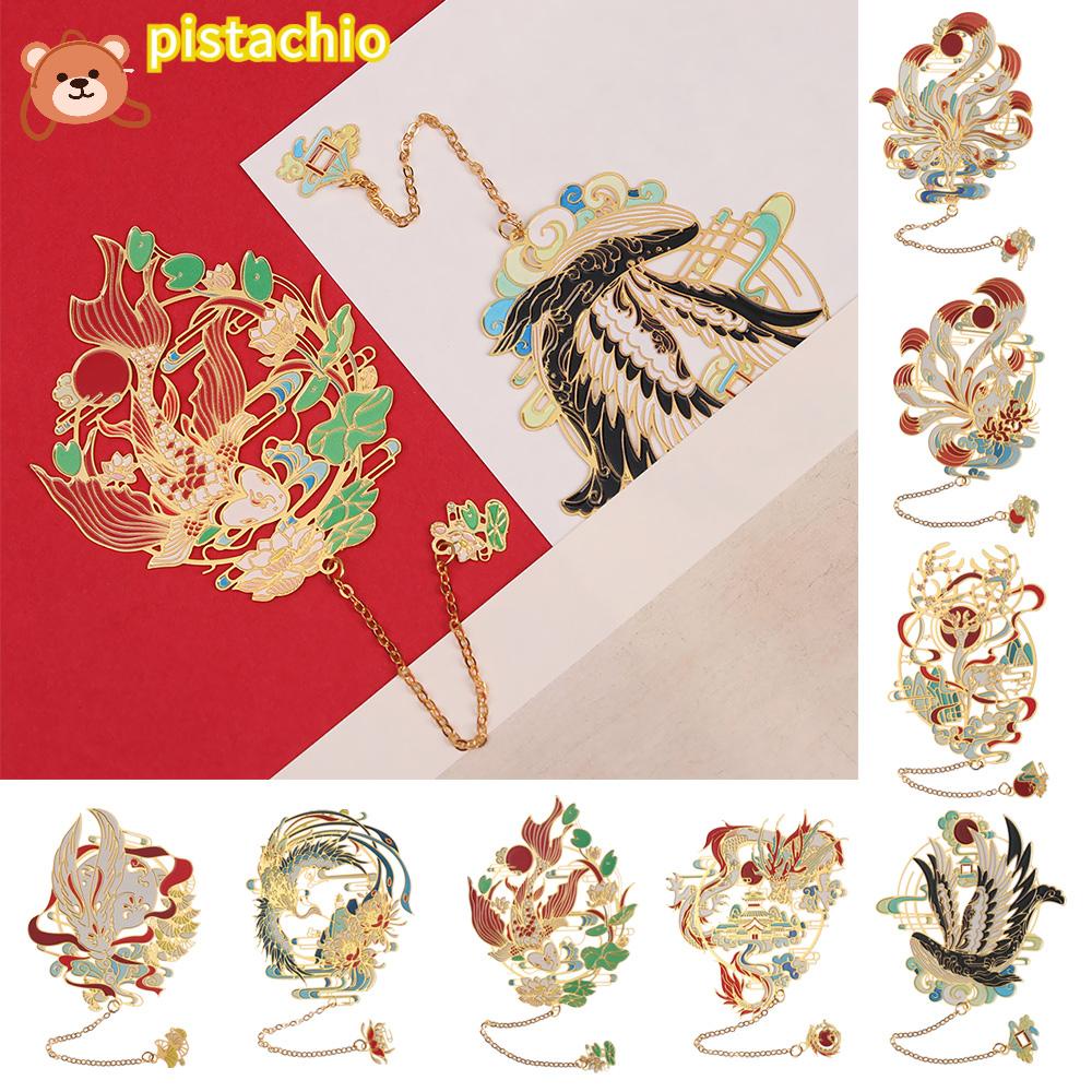 PISTA Thẻ Đánh Dấu Trang Sách Bằng Đồng Thau Phong Cách Trung Hoa Cổ Điển