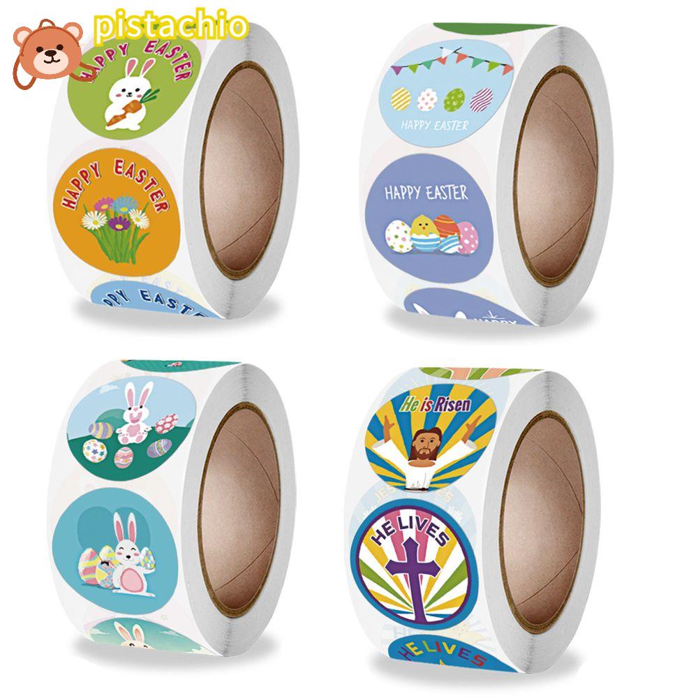 PISTA Set 500 Nhãn Dán Trang Trí Túi Xách Họa Tiết Phục Sinh Độc Đáo