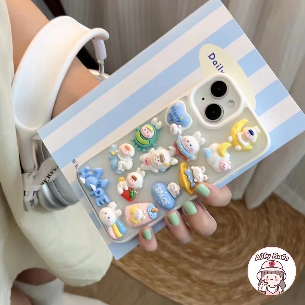Ốp Điện Thoại TPU Mềm Hình Thỏ / Phi Hành Gia / Cà Rốt 3D Lấp Lánh Kiểu Hàn Quốc Cho IPhone 14 Pro Max 12 11 Pro Max XS XR