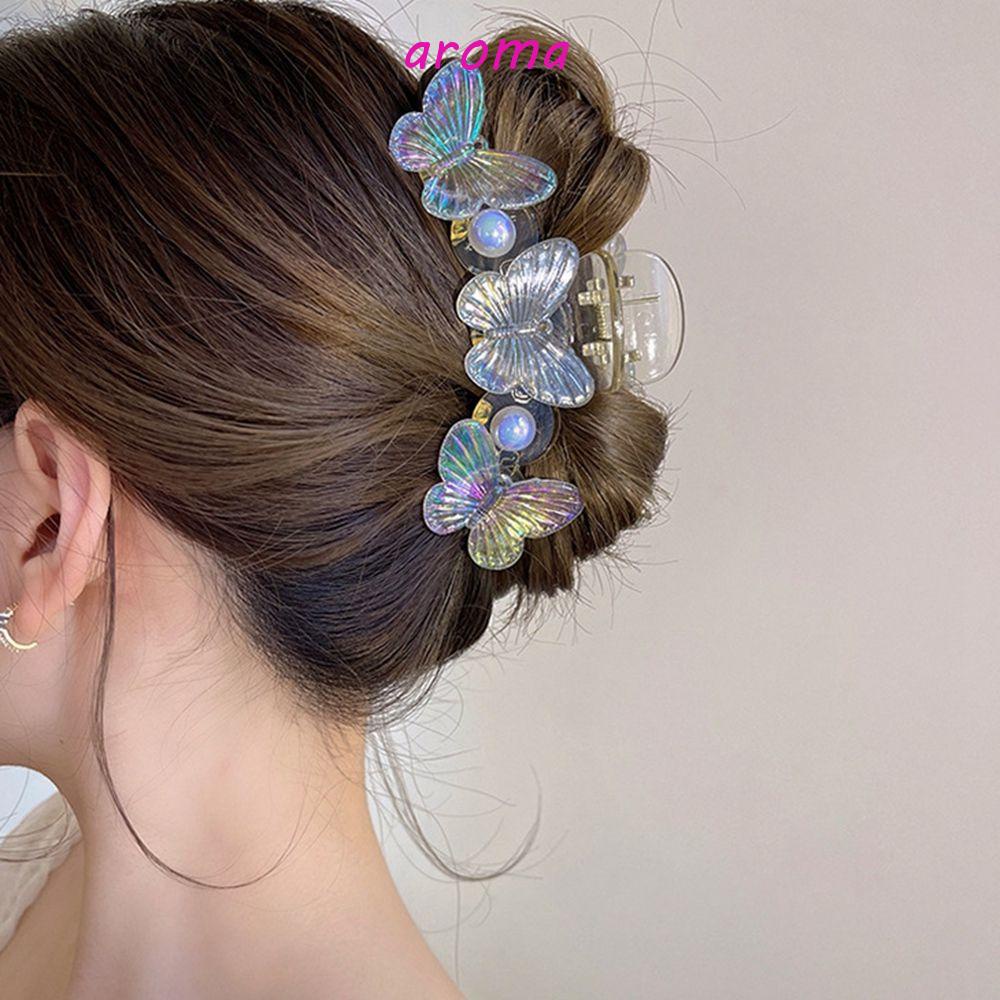 AROMA Kẹp Tóc Móng Vuốt Cá Mập Họa Tiết Hình Học Ngọt Ngào Dễ Thương Thời Trang Mùa Hè Cho