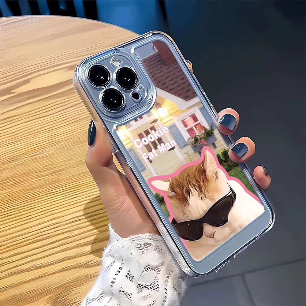 Ốp Điện Thoại Mềm Hình Mèo Đeo Kính Mát 38WT Cho Iphone 11iPhone14Promax12 138p 11Iphone14Promax