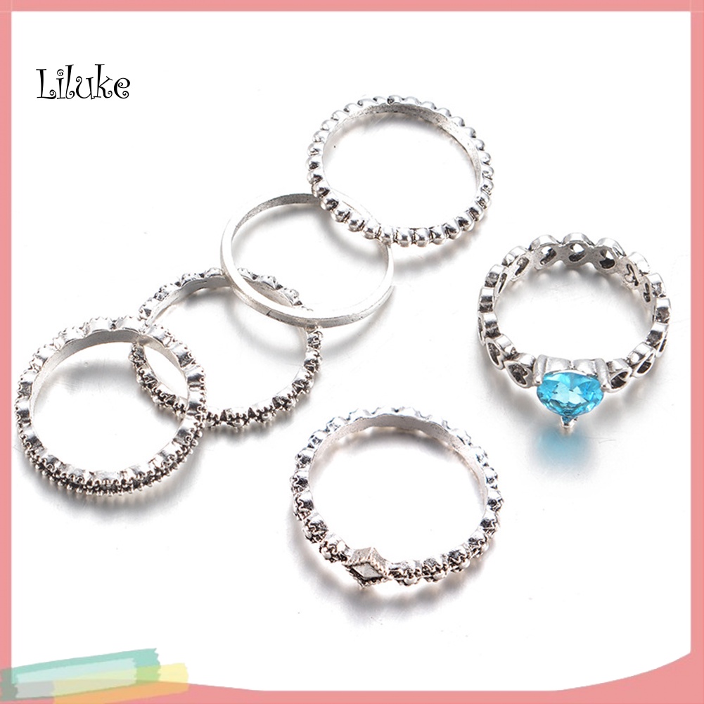 Bộ 6 Nhẫn Nữ Trang Phong Cách Boho Độc Đáo