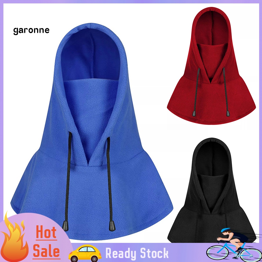 Mũ Trùm Đầu Kiêm Yếm Chống Gió Giữ Ấm Màu Sắc Trơn Tiện Lợi Dành Cho Mùa Đông