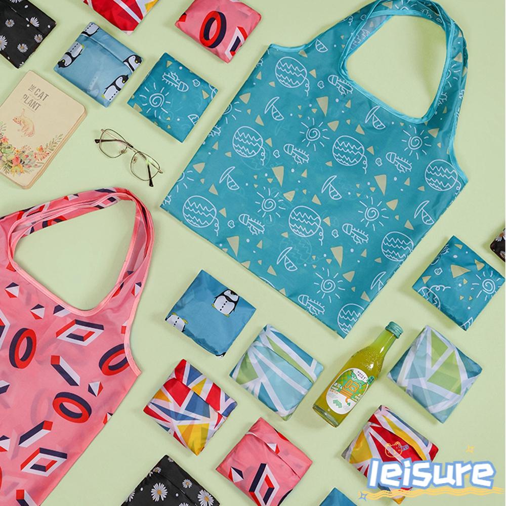 LEISURE Túi Mua Sắm In Hoa Văn Có Thể Tái Sử Dụng