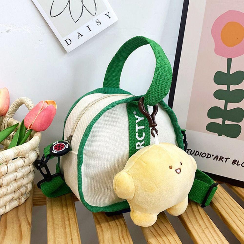 LOMBARD Túi Đeo Chéo Tam Giác Bằng Vải Canvas Có Khóa Kéo In Chữ Dễ Thương Cho Nữ