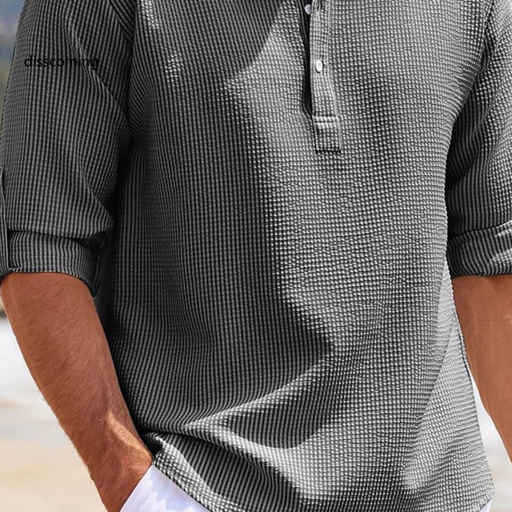 Áo Thun SL SL SL SL Thiết Kế Trẻ Trung Năng Động| Áo Sơ Mi Nam Dài Tay Cổ Đứng Cài Nút Cỡ Lớn Mềm Mại Hợp Thời Trang Xuân Hè