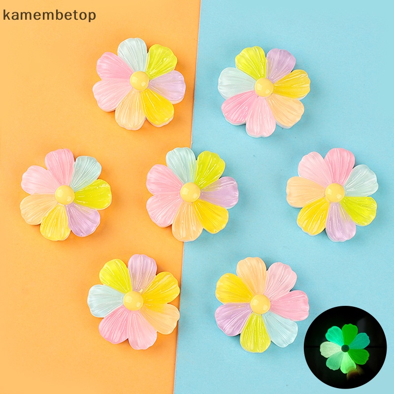 Bộ 2 Kẹp Tóc Nhựa Phát Quang Hình Hoa Trang Trí Sổ Tay DIY